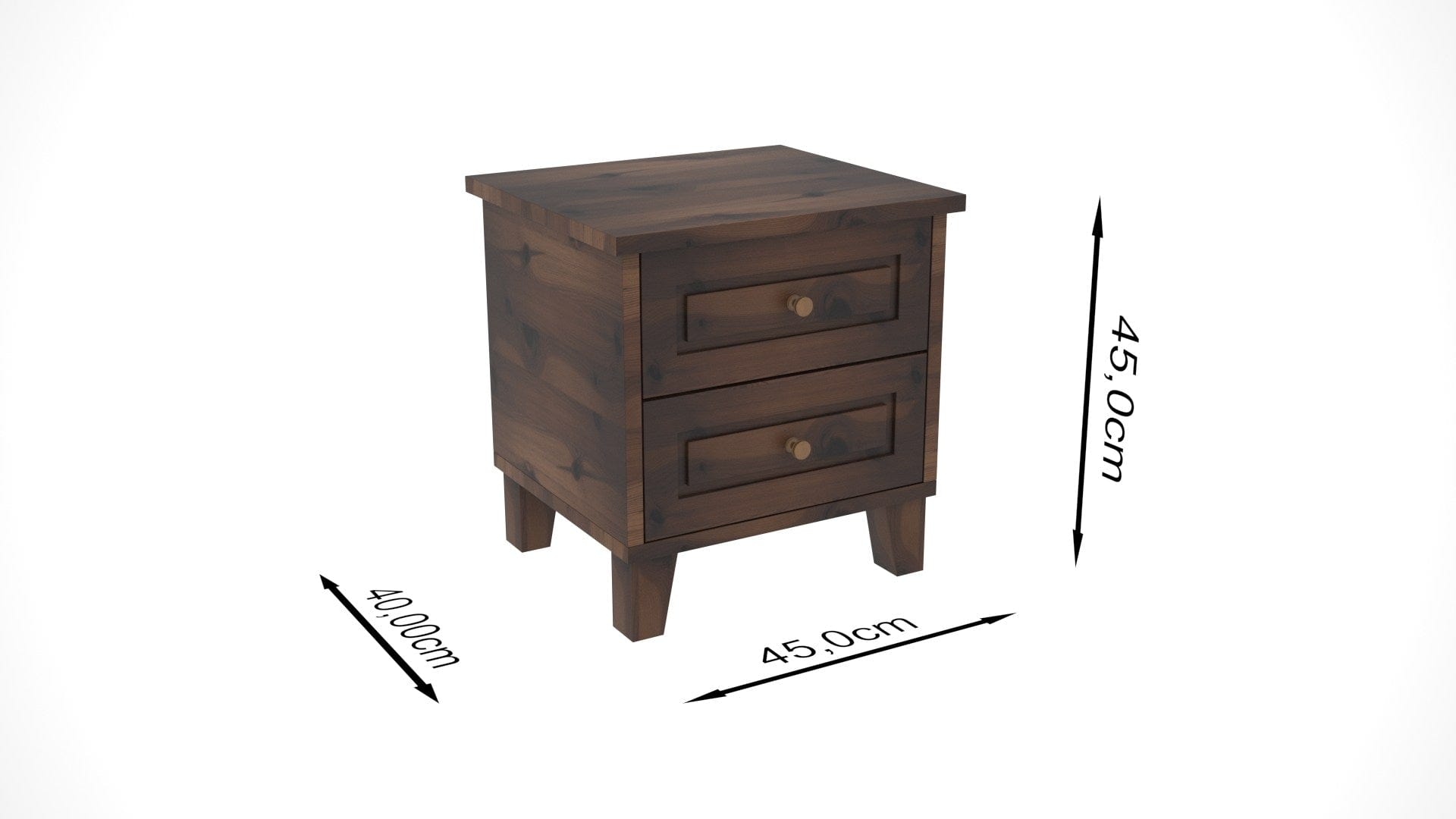 Asir Comodino con 2 cassetti Elegant Noce