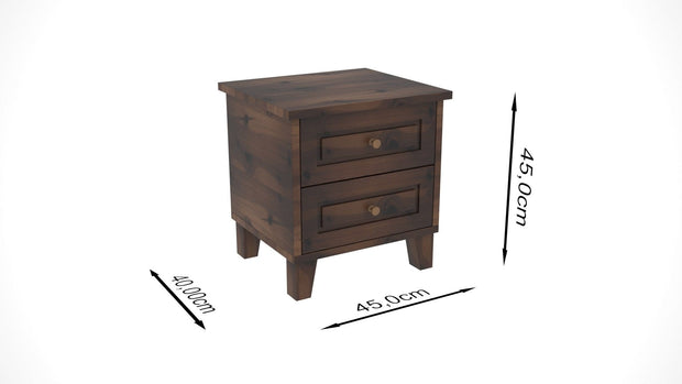 Asir Comodino con 2 cassetti Elegant Noce