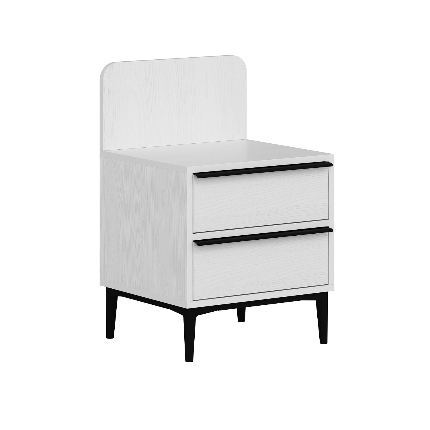 Asir Comodino con 2 cassetti Elevate Bianco