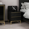 Asir Comodino con 2 cassetti Elevate Nero