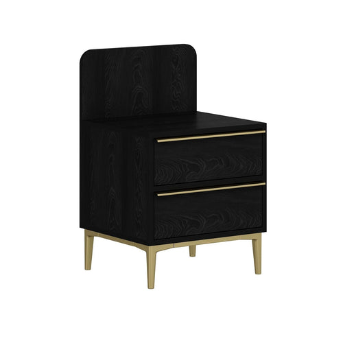 Asir Comodino con 2 cassetti Elevate Nero