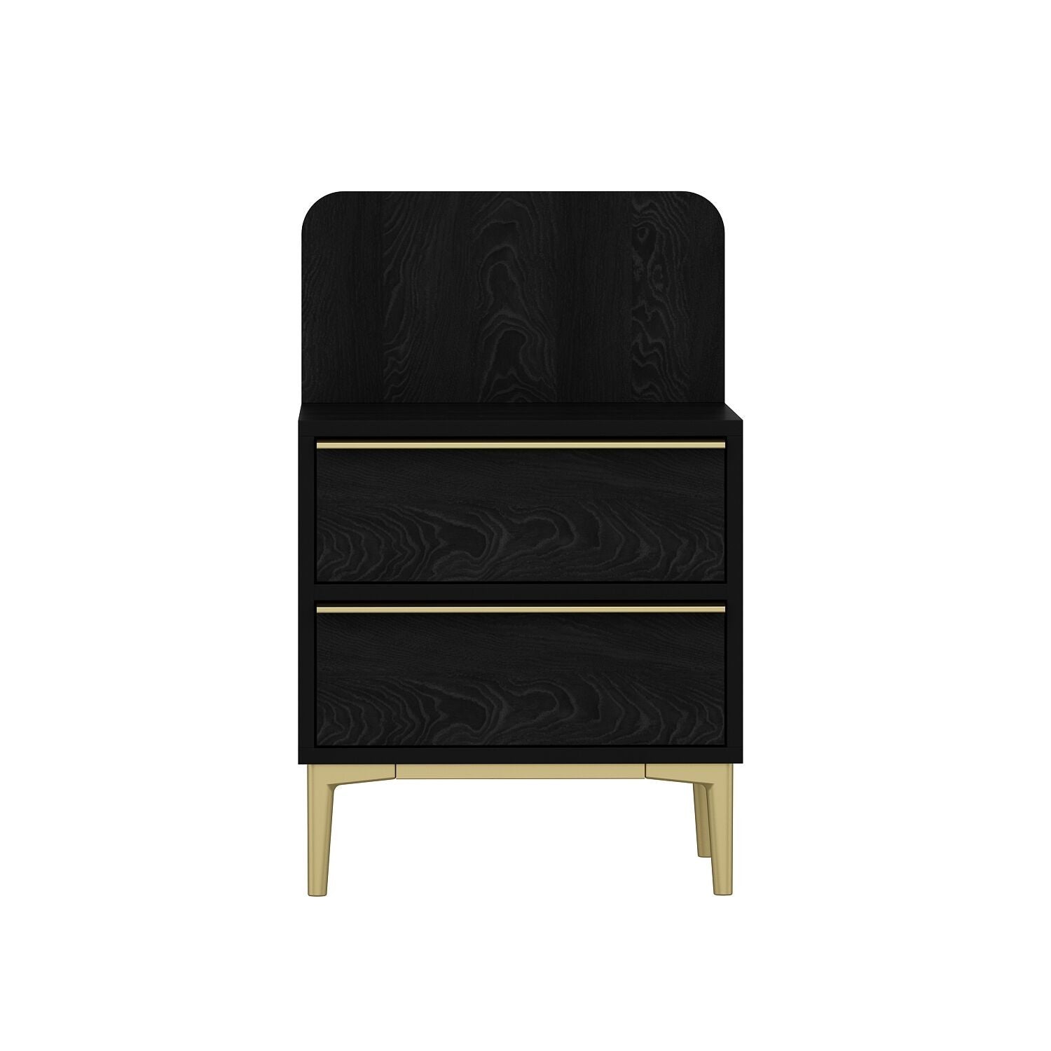 Asir Comodino con 2 cassetti Elevate Nero