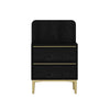 Asir Comodino con 2 cassetti Elevate Nero
