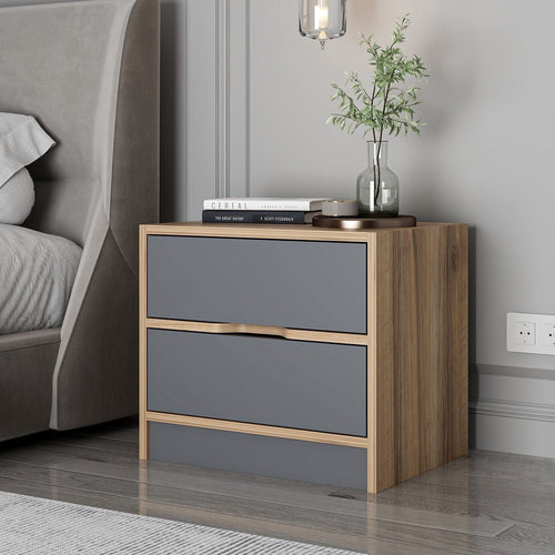 Asir Comodino con 2 cassetti Elina 8170 Antracite