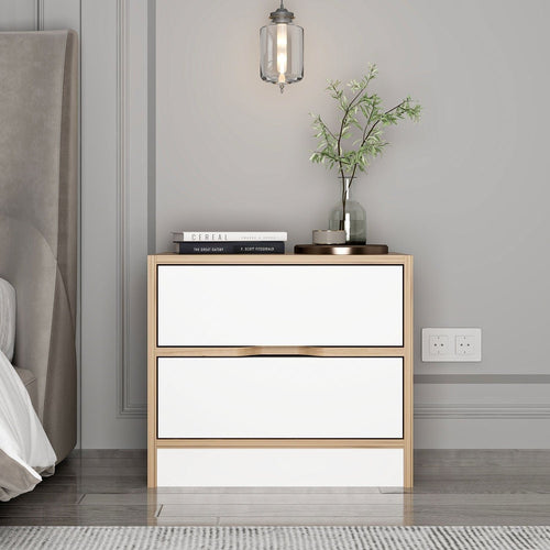 Asir Comodino con 2 cassetti Elina 8171 Bianco
