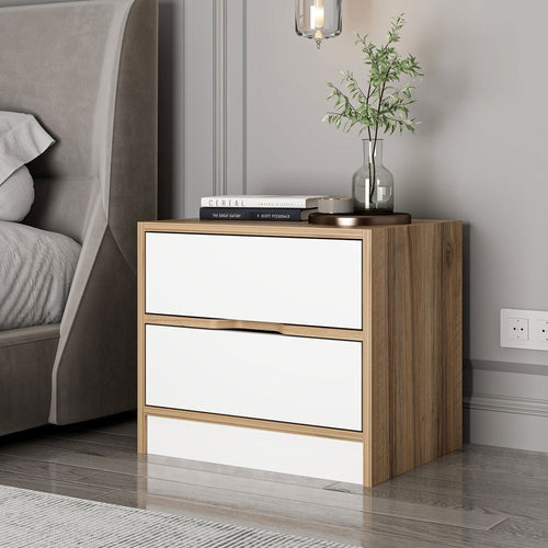 Asir Comodino con 2 cassetti Elina 8171 Bianco