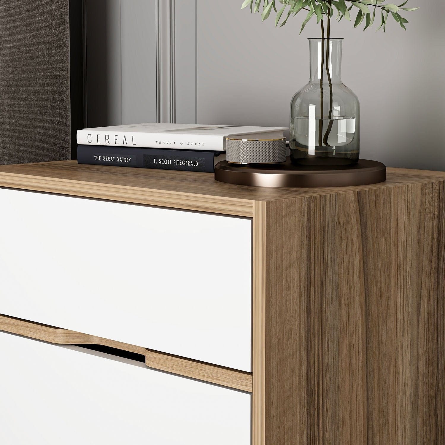 Asir Comodino con 2 cassetti Elina 8171 Bianco