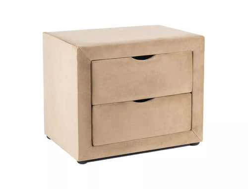 Signal Comodino con 2 cassetti, in velluto, ET-002 Beige