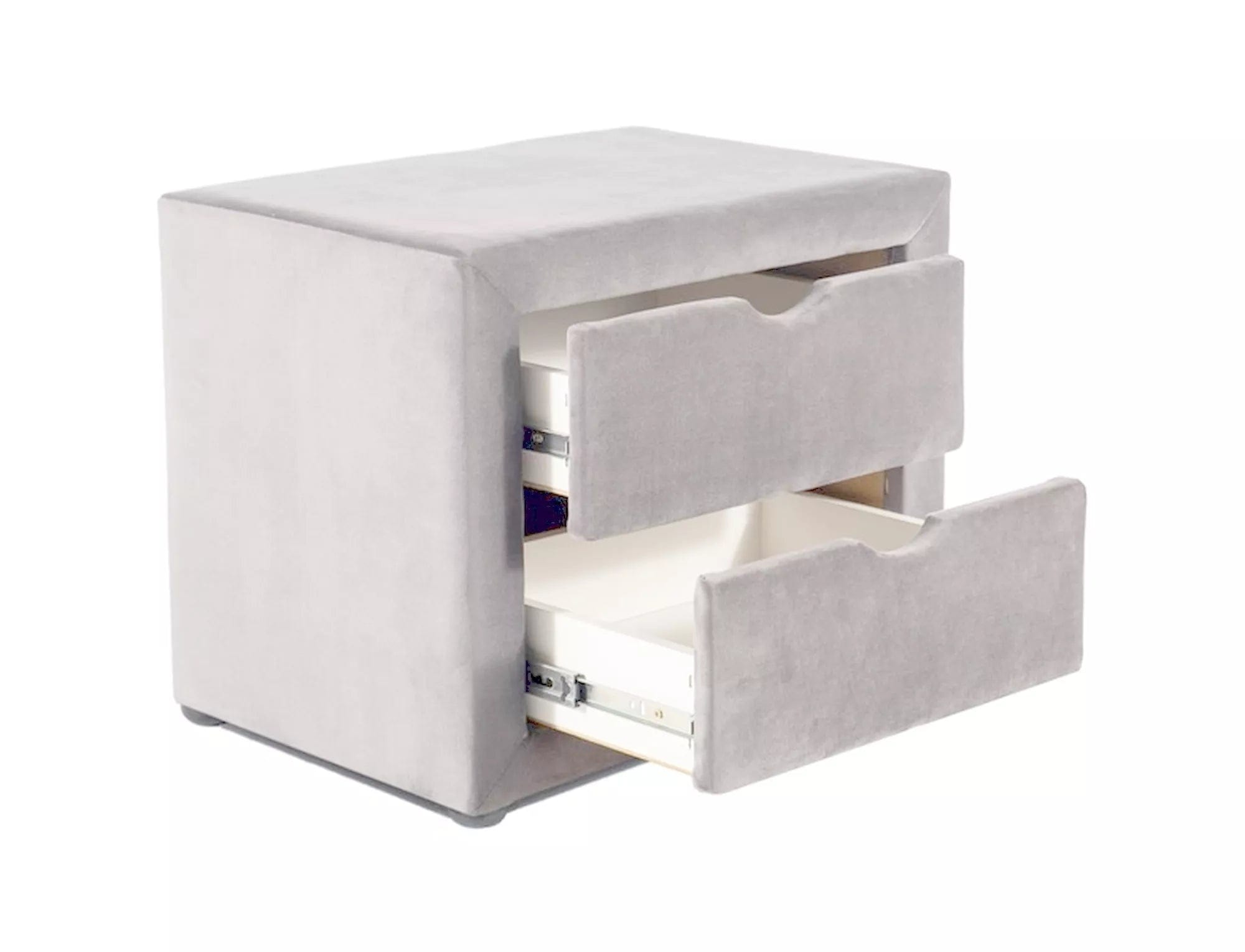 Signal Comodino con 2 cassetti, in velluto, ET-002 Grigio