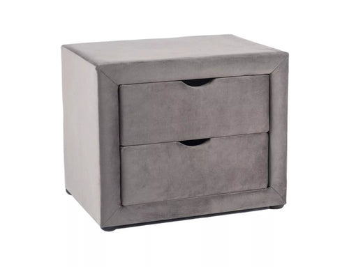 Signal Comodino con 2 cassetti, in velluto, ET-002 Grigio