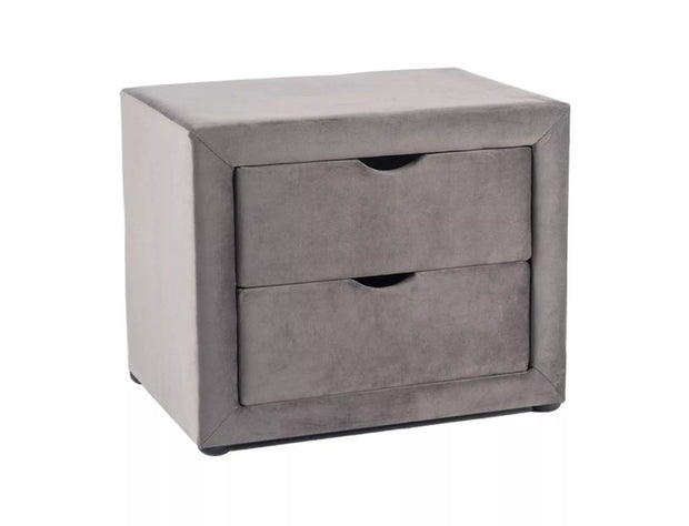 Signal Comodino con 2 cassetti, in velluto, ET-002 Grigio