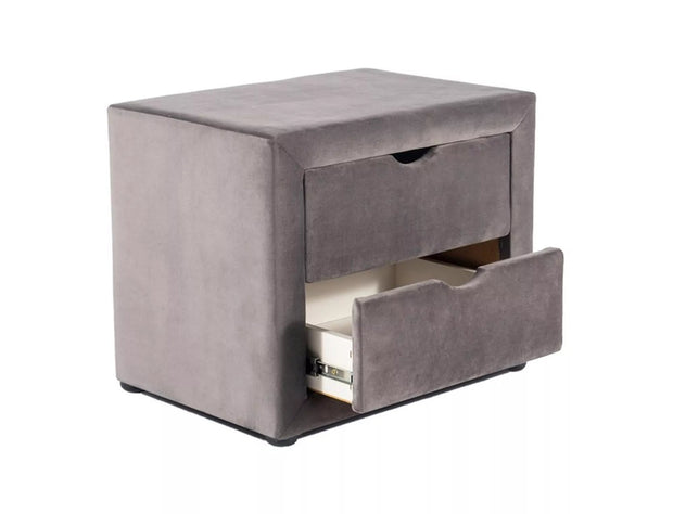 Signal Comodino con 2 cassetti, in velluto, ET-002 Grigio