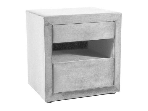 Signal Comodino con 2 cassetti, in velluto, ET-003 Grigio