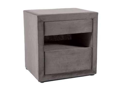 Signal Comodino con 2 cassetti, in velluto, ET-003 Grigio