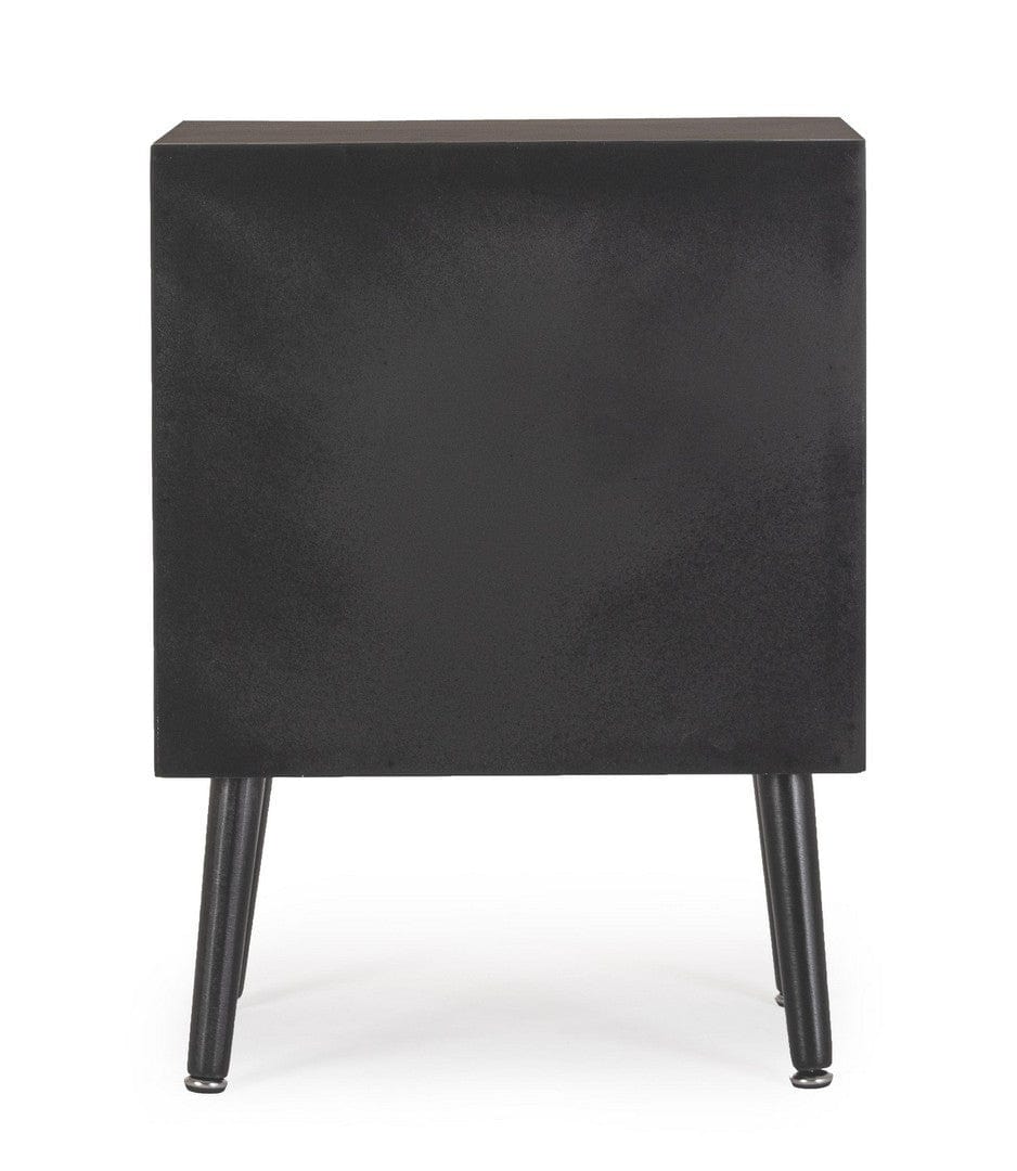 Bizzotto Comodino con 2 cassetti Josine Nero
