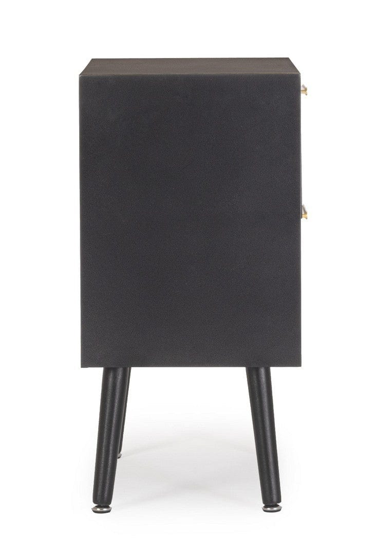 Bizzotto Comodino con 2 cassetti Josine Nero