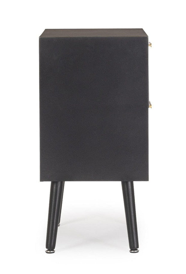 Bizzotto Comodino con 2 cassetti Josine Nero