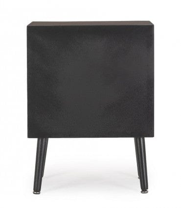 Bizzotto Comodino con 2 cassetti Josine Nero