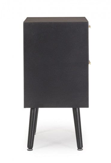 Bizzotto Comodino con 2 cassetti Josine Nero