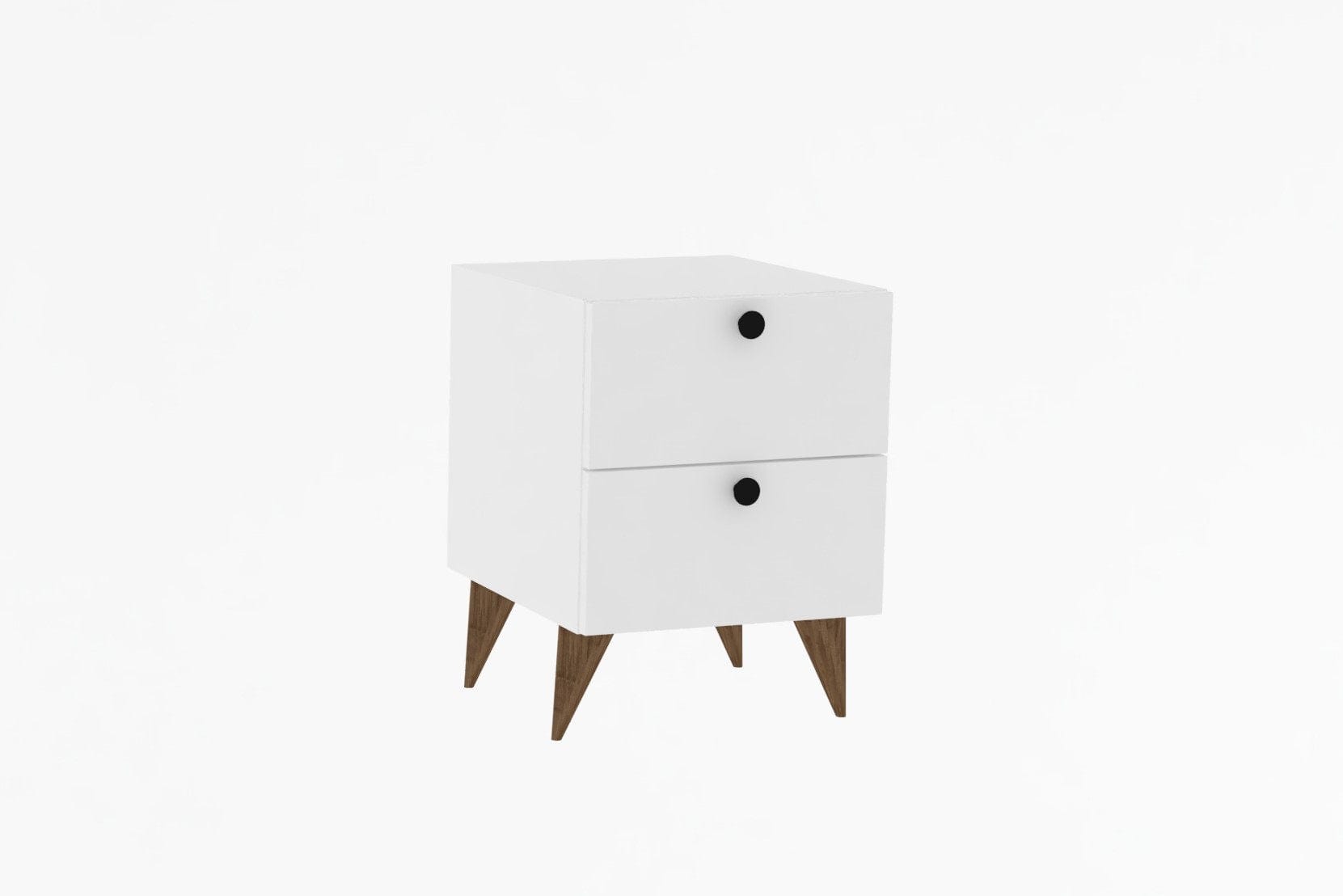 Asir Comodino con 2 cassetti Kada Bianco