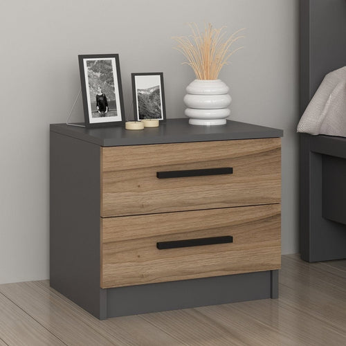 Asir Comodino con 2 cassetti Kale 4920 Noce
