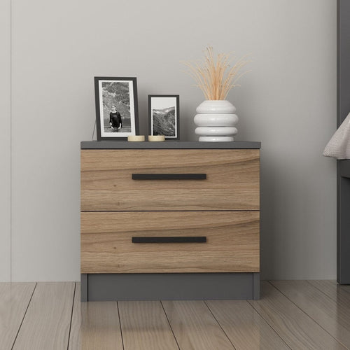Asir Comodino con 2 cassetti Kale 4920 Noce