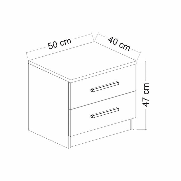 Asir Comodino con 2 cassetti Kale 4920 Noce
