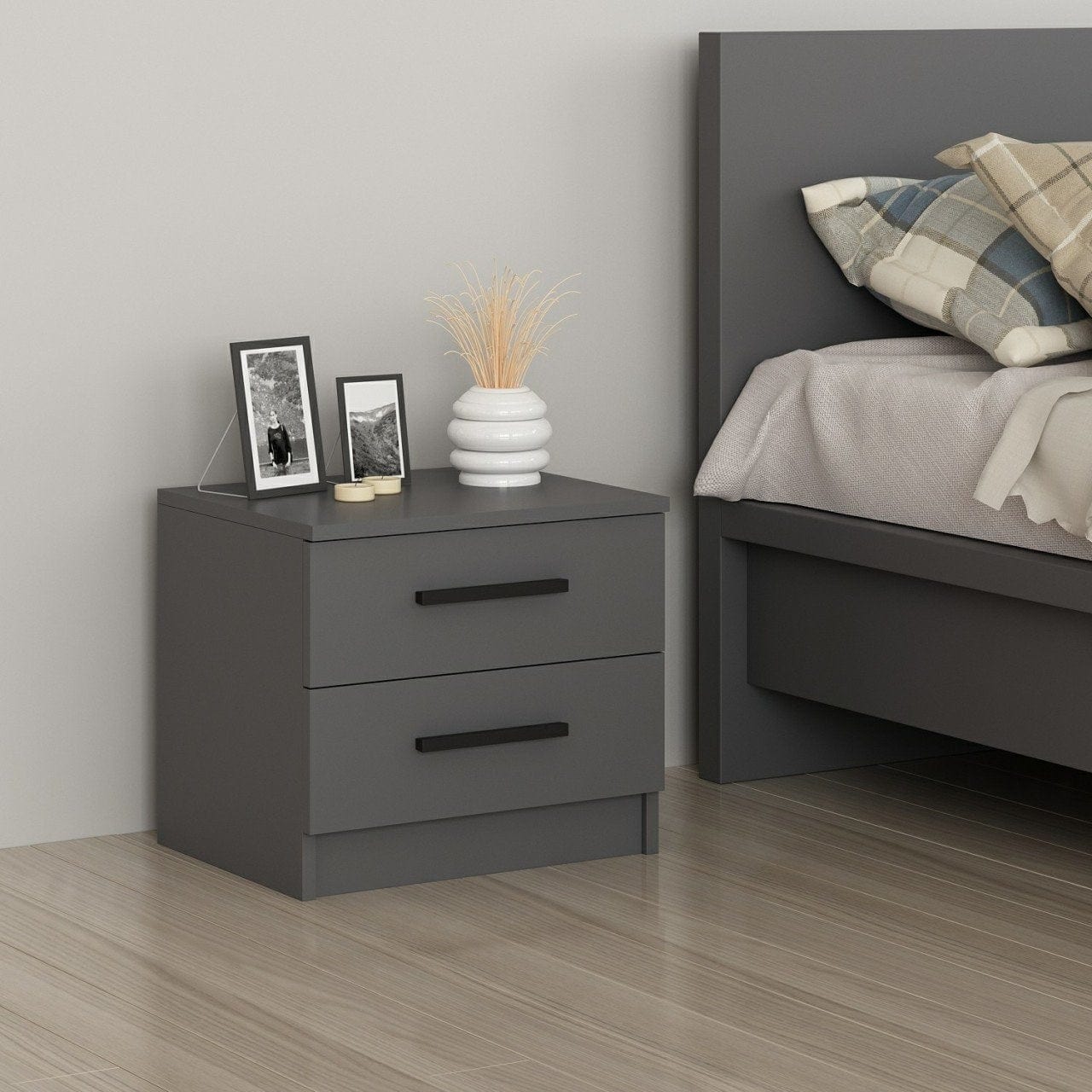 Asir Comodino con 2 cassetti Kale 4921 Antracite