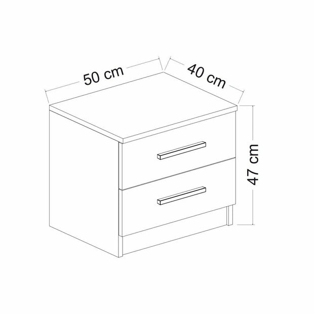 Asir Comodino con 2 cassetti Kale 4921 Antracite