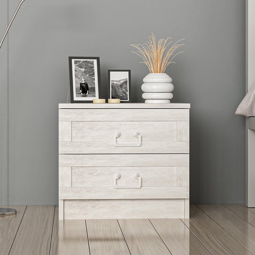 Asir Comodino con 2 cassetti Kale 4922 Bianco