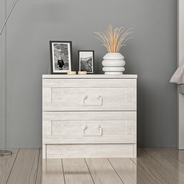 Asir Comodino con 2 cassetti Kale 4922 Bianco