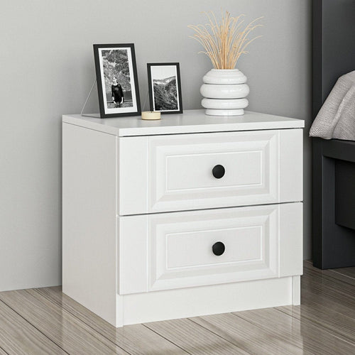 Asir Comodino con 2 cassetti Kale 4923 Bianco