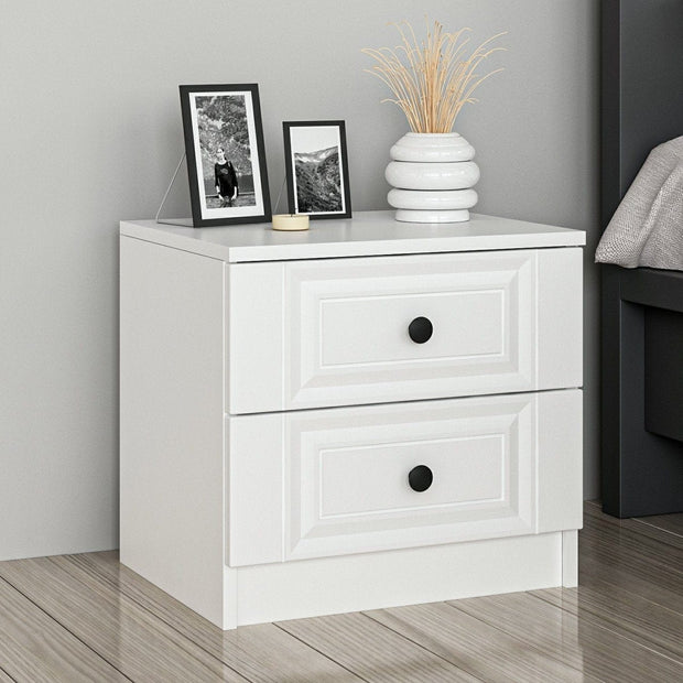 Asir Comodino con 2 cassetti Kale 4923 Bianco