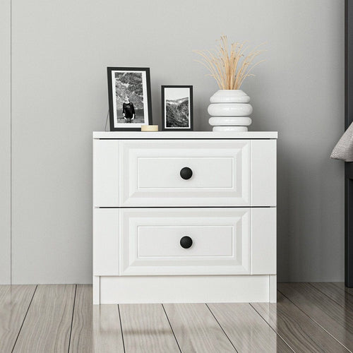 Asir Comodino con 2 cassetti Kale 4923 Bianco