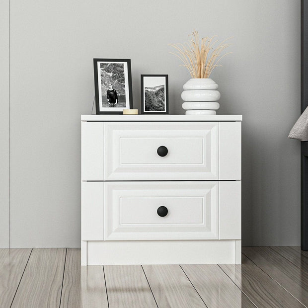 Asir Comodino con 2 cassetti Kale 4923 Bianco