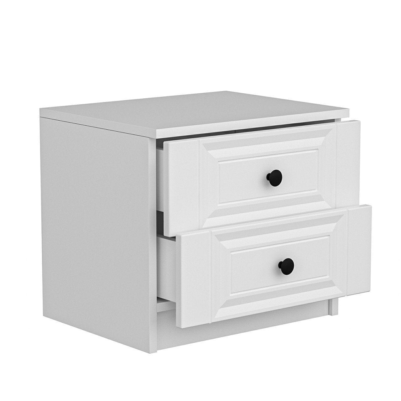 Asir Comodino con 2 cassetti Kale 4923 Bianco