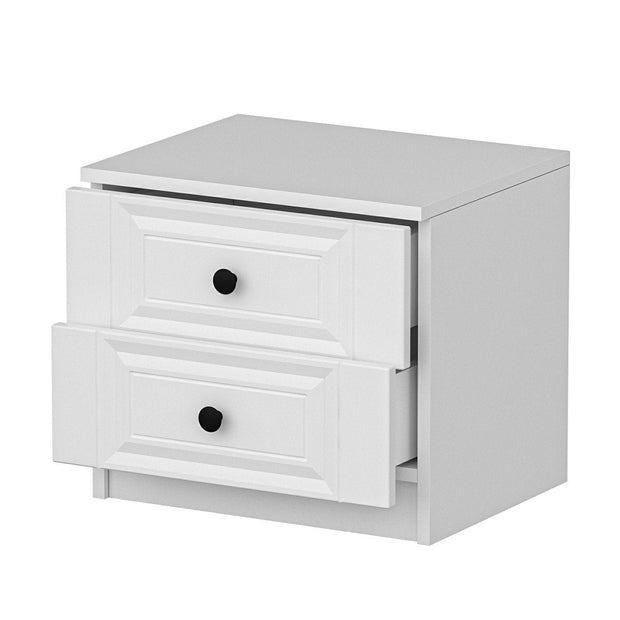 Asir Comodino con 2 cassetti Kale 4923 Bianco