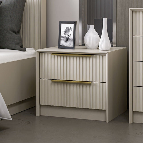 Asir Comodino con 2 cassetti Kale Luxe 7938 Grigio