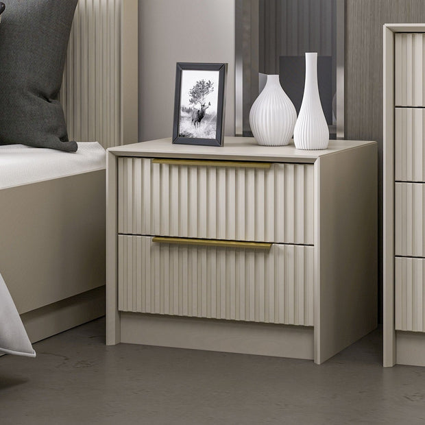 Asir Comodino con 2 cassetti Kale Luxe 7938 Grigio