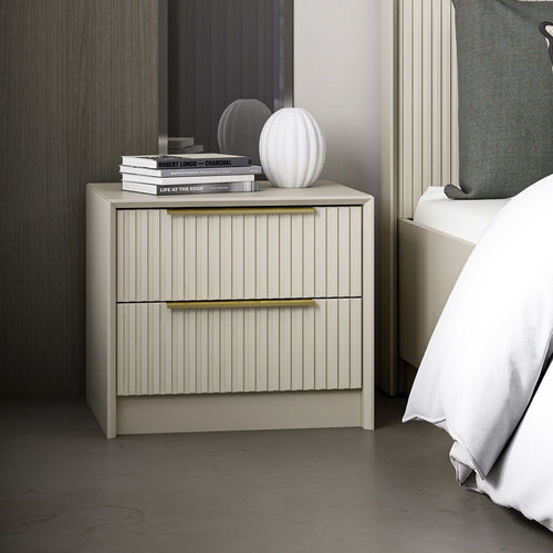 Asir Comodino con 2 cassetti Kale Luxe 7938 Grigio