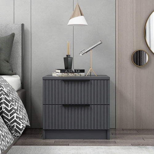 Asir Comodino con 2 cassetti Kale Plus 7898 Antracite