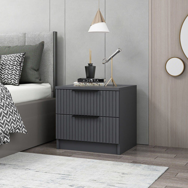 Asir Comodino con 2 cassetti Kale Plus 7898 Antracite