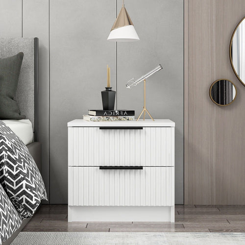 Asir Comodino con 2 cassetti Kale Plus 7910 Bianco