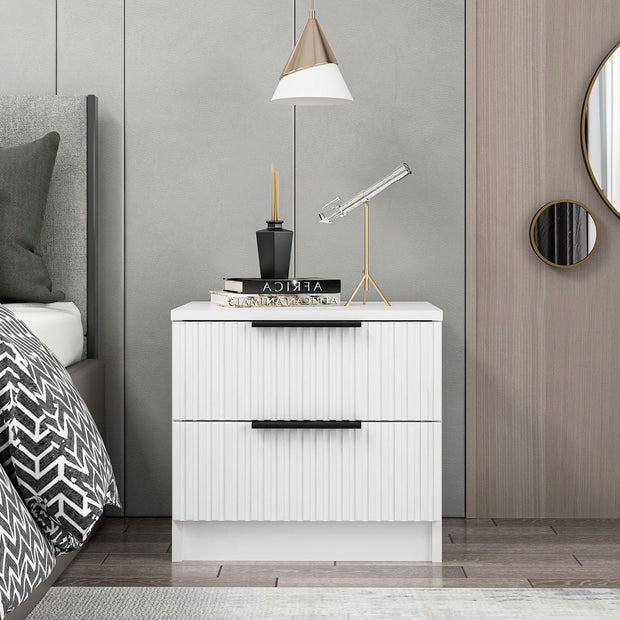 Asir Comodino con 2 cassetti Kale Plus 7910 Bianco