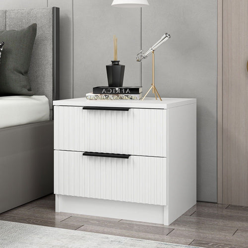 Asir Comodino con 2 cassetti Kale Plus 7910 Bianco