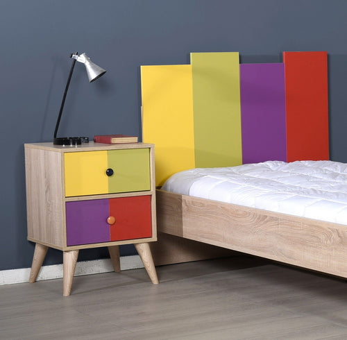 Asir Comodino con 2 cassetti Komodo 920 Multicolore