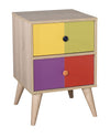 Asir Comodino con 2 cassetti Komodo 920 Multicolore