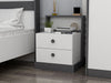 Asir Comodino con 2 cassetti Life Bianco
