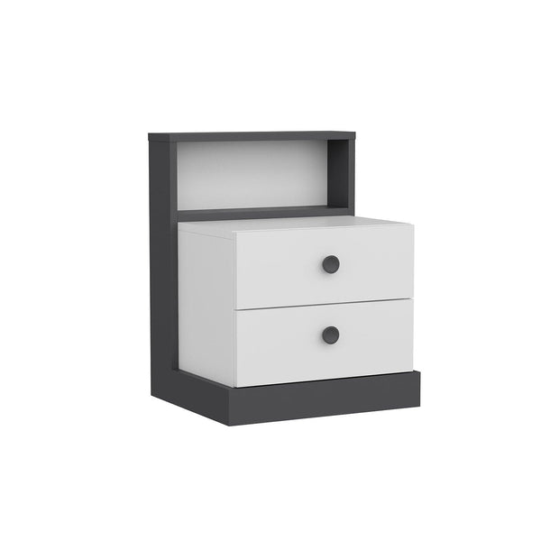 Asir Comodino con 2 cassetti Life Bianco
