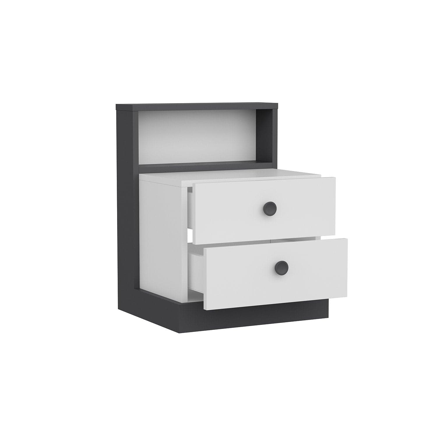 Asir Comodino con 2 cassetti Life Bianco